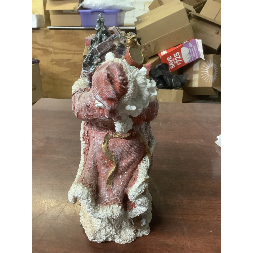 Holiday by Kirkland's Vintage Santa Figurine Statue With Basket Of Gifts & Dog